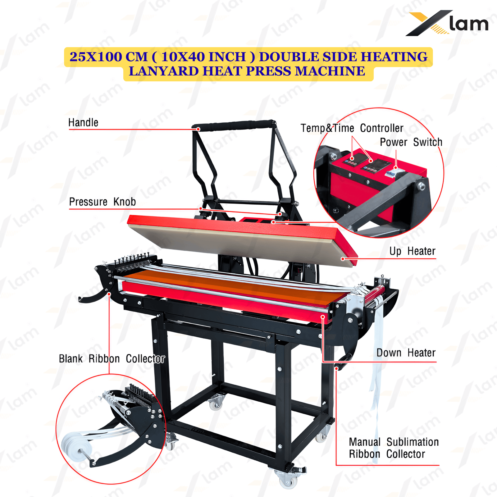 25X100 cm Double Side Heating Lanyard Heat Press Machine - Image 2